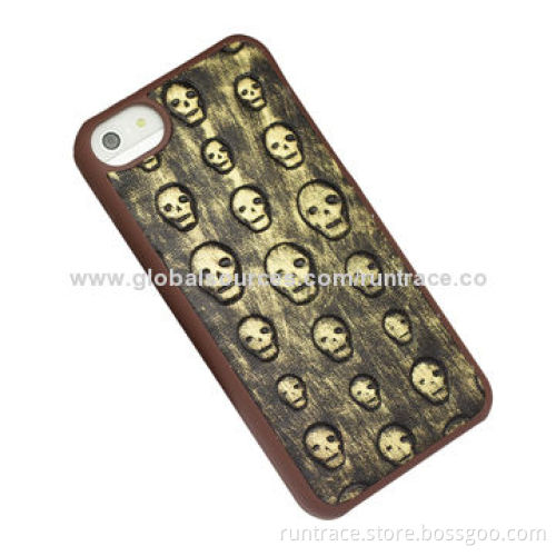 Backcover for iPhone 5C, made of high-end PU leather, raw head pattern